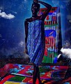 femme noire Art texturé Afriqueine